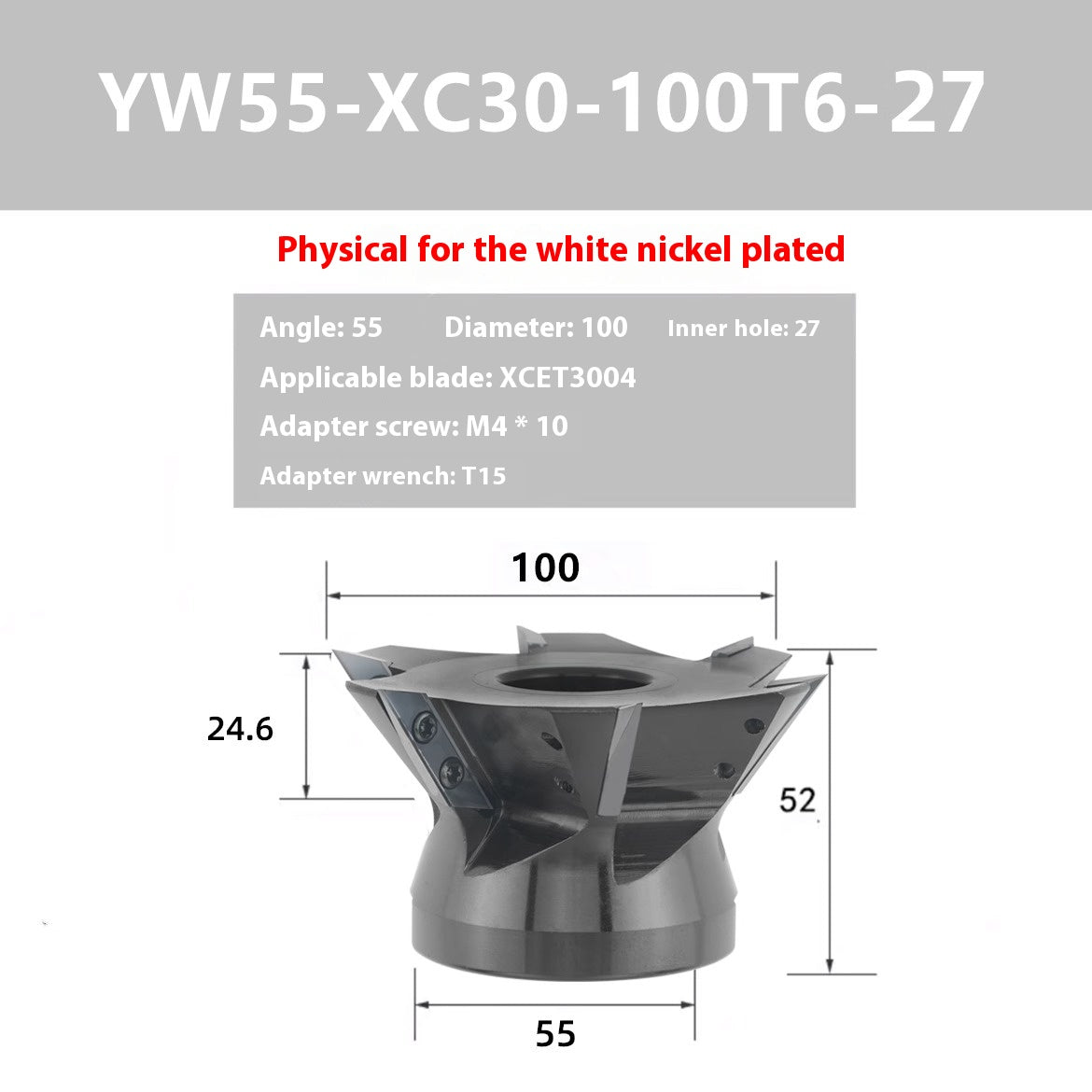 2087-Machining center: long edge dovetail milling cutter bar XCET3004 milling cutter disc cleaning root, V-groove dovetail 55 degrees, 60 degrees, 75 degrees Shandong Denso Pricision Tools Co.,Ltd.